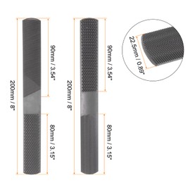 sourcing map 2pcs 4-in-1 Wood File 8" T12 Carbon Steel Cut Hand Rasp Files with Flat/Half Round Sharps for Wood Metal Plastic