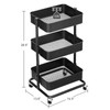 SONGMICS 3-Tier Metal Rolling Cart, Utility Cart, Kitchen Cart with
