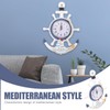 Mediterranean Style Anchor Clock Beach Sea Theme Nautical Ship Wheel