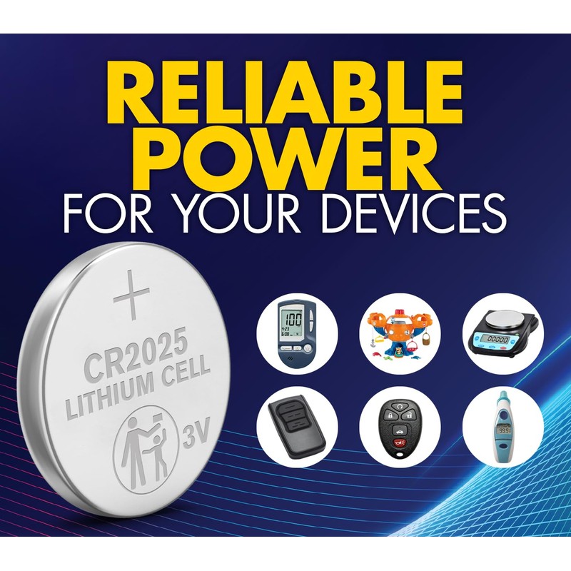 Powermax CR2025 3V Lithium Coin Cell Battery, Watch and Electronics