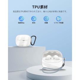 For JBL TUNE BEAM 2 Case, Clear Transparent Compatible with YAJOJO JBL TUNE BEAM 2 Wireless Earphones TPU Material Charging Case Cover Full Protection Drop Proof Shockproof Dustproof Scratch Proof