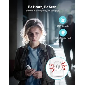 TECKNET Rechargeable Personal Safety Alarm for Women, 130dB Self Defense Keychain Alarm with SOS Strobe Light, Low Battery Notice, Loud Siren Safety Keychain for Girls Kids Elderly - White