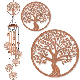 BEUNITONE Large Aluminium Wind Chimes 33" Outdoor Deep Tone Memorial Wind Chime with Tree of Life Wind Catcher, Sympathy for Loss of Loved Mom Father,Metal Wind Chimes for Garden Patio Home Decor