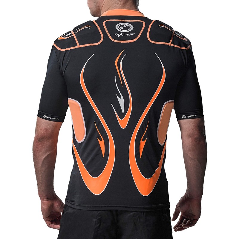 OPTIMUM Boys Unisex Senior Inferno Protective Top, Black, XX-Large, Black/Orange