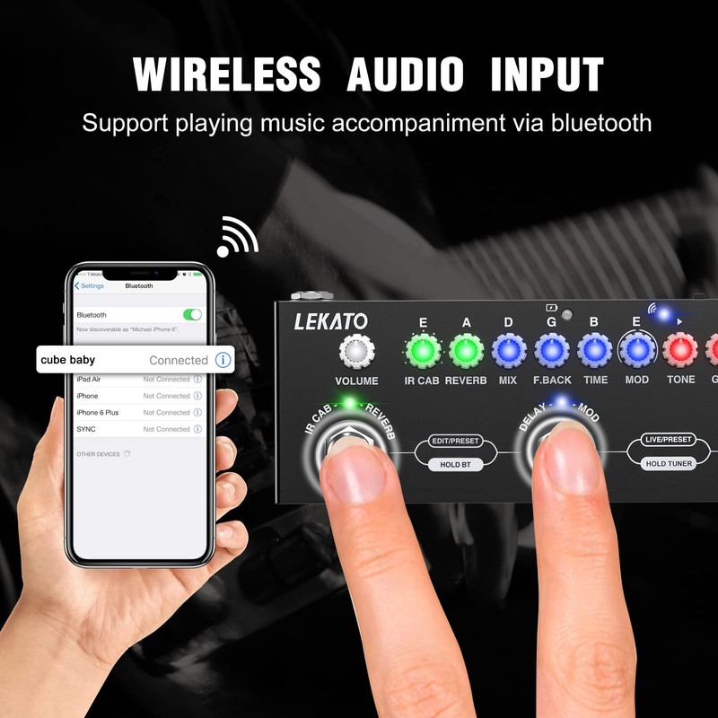 LEKATO Multi Effects Guitar Pedal, with IR Loading 9 AMP