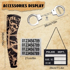 Ragelion Convict Costume Men, Prisoner Jumpsuit Costume Women's Orange Prisoner Costume (L)