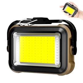 TOPRATED LED Solar Magnetic Work Light, High Lumens Portable Power Worklight with 14 Modes, Mini 3600mAh Battary Rechargeable Camping light,Outdoor Job Site Lighting for Emergency, Repair, Underhood