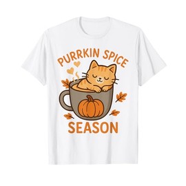 Purrkin Spice Season Cute Cat Pumpkin Fall T-Shirt