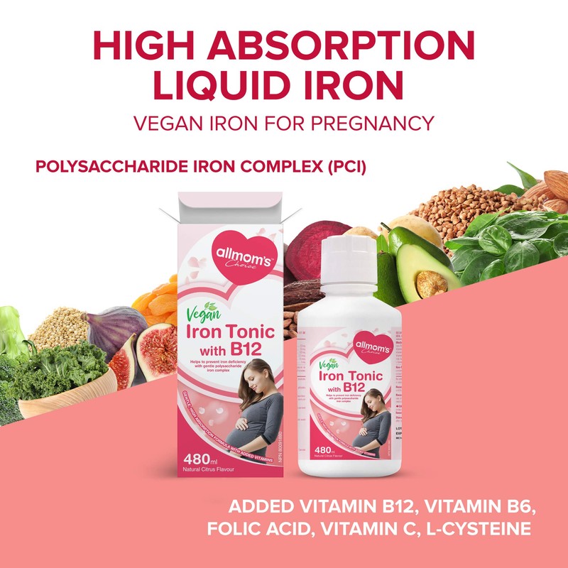 Vegan Liquid Iron Supplement for Pregnant Women with Blood Builder