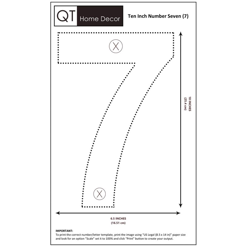 QT Modern House Number - EXTRA LARGE 10 Inch BLACK