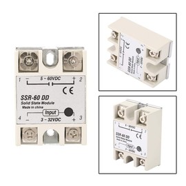 Solid State Relay, SSR-60DD Solid State Relay Module, 60A 3-32VDC to 5-200VDC SSR, DC-DC Relay For Industrial Automation Process
