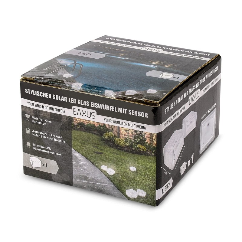 Eaxus® LED Solar Light Solar Cube - Ice Cubes as