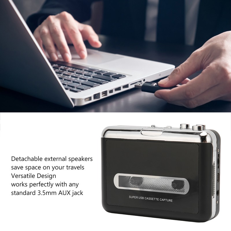 Cassette Players Upgrade Portable USB Tape to MP3 Converter with