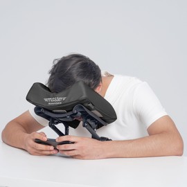 Master Massage Deluxe Universal Face Cradle with Cushion Pillow for Massage Table Bed Headrest Cradle-6 Way Adjustable Face Pillow Cushion Support (Ergonomic Black)