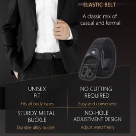 JIFANPAUL Elastic Braided Belt for Men and Women,Stretchable Adjustable Web Woven Belt for Work,Casual Wear, and Golf