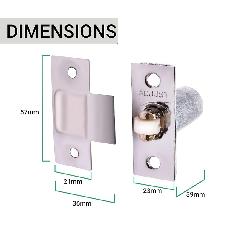 Pack of 2 Adjustable Roller Catch Spring Loaded Latch Lock