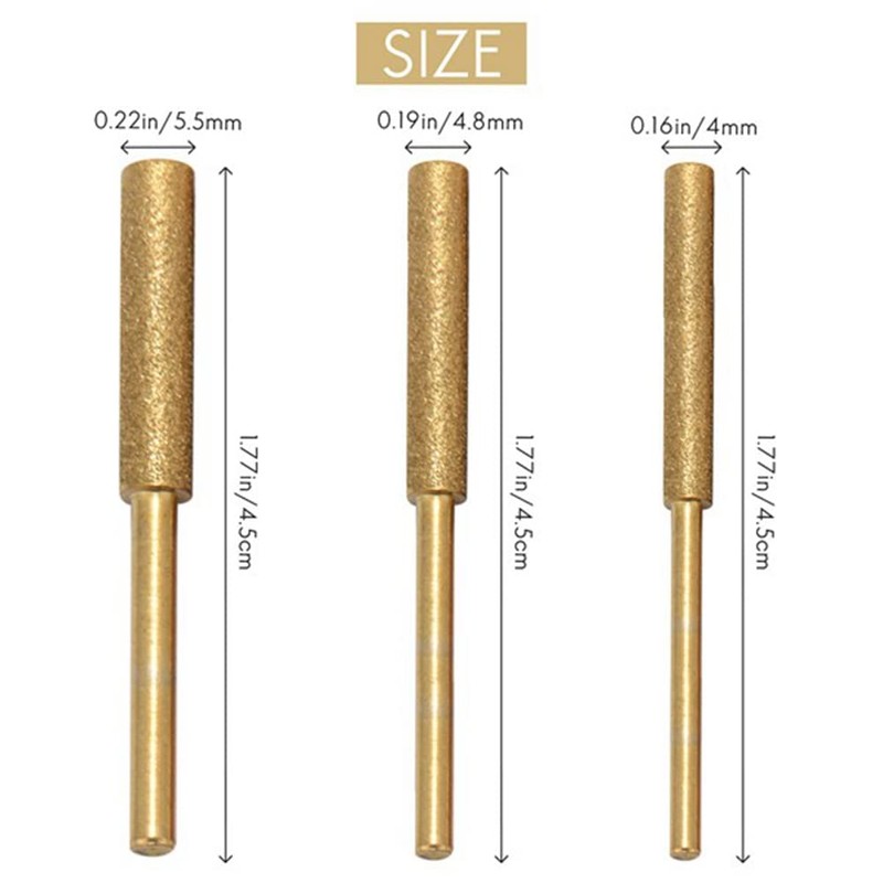 Dedjgoo 60 Pcs Titanium Plated Grinding Tool Diamond Chainsaw Sharpener