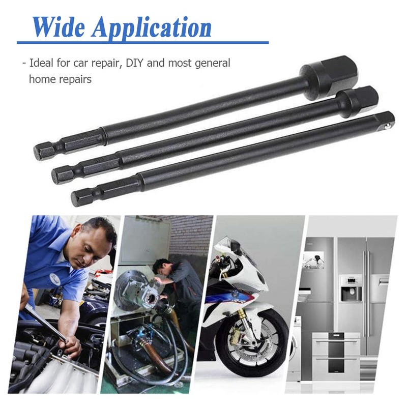Mesee 3 Pieces Impact Grade Socket Adapter Set, 150mm Impact