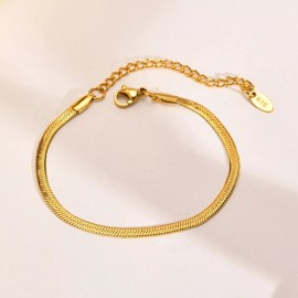 ZARD Herringbone Chain Bracelet in Gold Vermil 3 mm