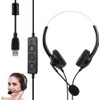 USB Headset with Microphone Noise Canceling Stereo PC Headset for