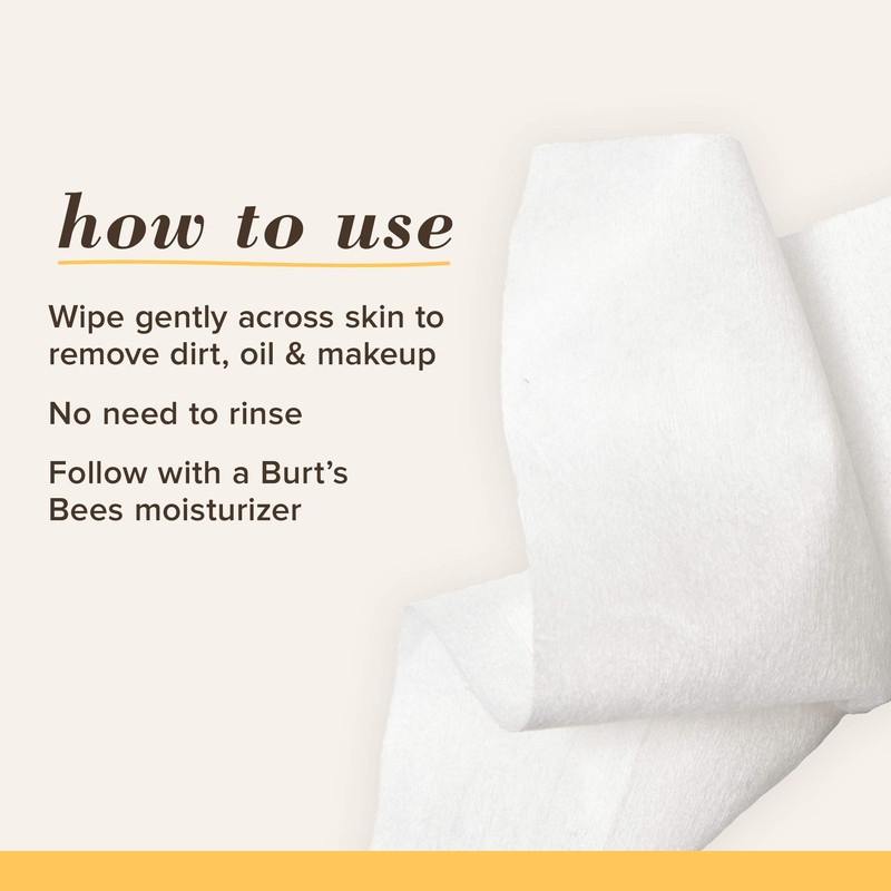 Burt's Bees Refreshing Facial Cleanser Towelettes and Makeup Remover Wipes