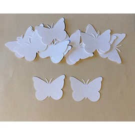 50 White Paper Butterfly Die Cuts, Butterfly Cut Outs, 2 Inch Butterfly, Wedding, Birthday, Baby Shower, Large Butterfly Confetti