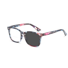 Gafas de lectura bifocales retro para hombres y mujeres, simples y cómodas gafas de lectura bifocales, Floral/Fotocromático, 3.00 US