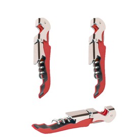 Professional Waiter Corkscrew Wine Openers Set (2 PCS),Upgraded With Heavy Duty Stainless Steel Hinges Wine Key for Restaurant Waiters, Sommelier, Bartenders (Red 2 Packs)