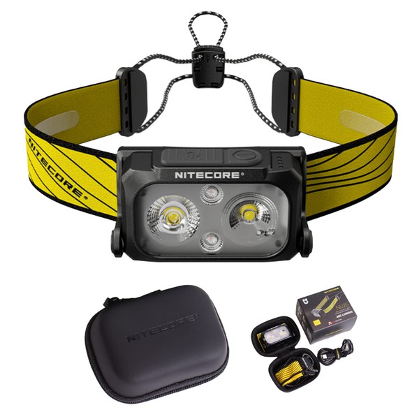 Nitecore NU25 Headlamp 400 Lumen Double Beam and Red Light, USB-C Rechargeable Headlamp Ultra Light and Waterproof, Storage Box Included