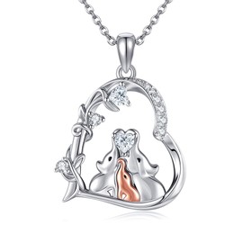 CUPENDA Elephant Necklace S925 Sterling Silver 3 Elephants Family Necklace for Women Elephant Jewelry Mothers Day Gifts for Mom Daughter