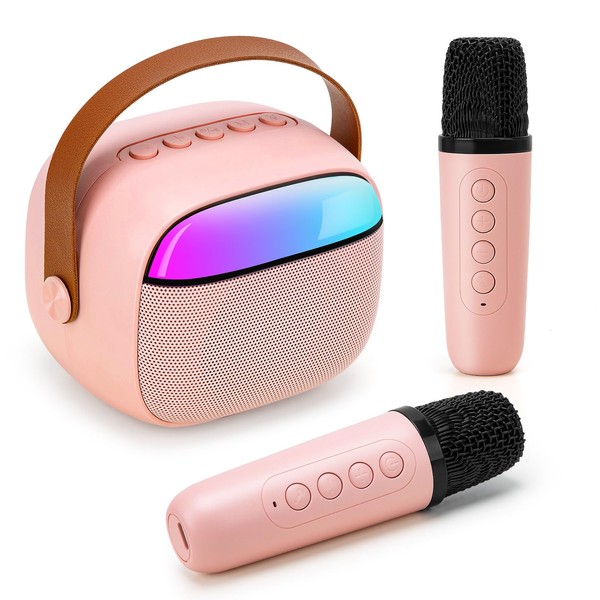 Funsland Karaoke Machine 2 Microphones Kids - Mini Portable Bluetooth