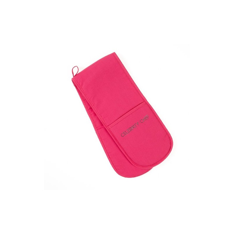 Mad About Cooking Celebrity Chef Rhinestone Double Oven Glove, Pink