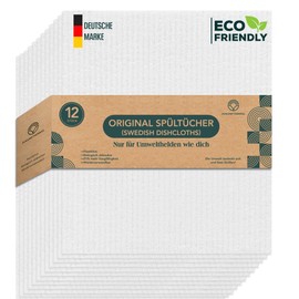 Swedish Dishcloths, Biodegradable Cleaning Cloths, Plastic-Free Cleaning Cloths, Biodegradable Dishcloths Dish Cloths (White)
