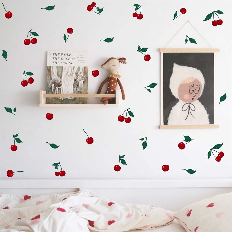 Red Cherry Wall Decal Fruit Wall Decals Peel And Stick