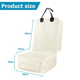 JNNJ Car Seat Cover for Pets, Car Front Seat Cover for Dogs, Separate Single Seat All Cover, Waterproof Dog Seat Cover, Fits All Cars SUV (Beige/White)