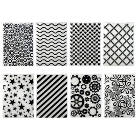 Rainmae 8 Pieces Plastic Embossing Folders loving Heart Embossing Machine Template Paper Card Gear Stripe Embossing Stencil for Card Making DIY Flower Scrapbook Photo Album Craft Decoration5.9x4.1Inch