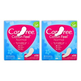 Care Free Cotton Feel Pantyliners Fresh – Bundle of 2 | 112 Count (2 x 56) | Ultra-Soft & Breathable | Scented Sanitary Towels | Suitable for All Panty Shapes