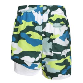 Boys Swim Trunks 2 in 1 Compression Liner Swimming Shorts Kids Board Surfing Running Sport Shorts Age 2-3 Years Camouflage