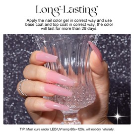 ROSALIND Semi-Permanent Nail Polish, 6 Colors Mini Semi-Permanent Nail Polish Natural Pink Pink Jelly UV/LED Nail Gel Kit Nail Polish Manicure Valentine's Day Gift