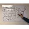 Blank US Map Laminated Dry Erase Poster, Reusable United States