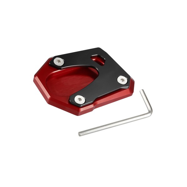 Motoforti 1 Set Motorcycle Kickstand Side Stand Pad Red for