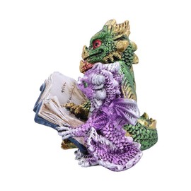 Nemesis Now U5026R0 Tales of Fire Reading Book Dragon Figurine, Polyresin, Multi-Coloured, One Size