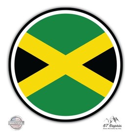 Jamaica Flag - 3" Vinyl Sticker - For Car Laptop I-Pad Phone Helmet Hard Hat - Waterproof Decal