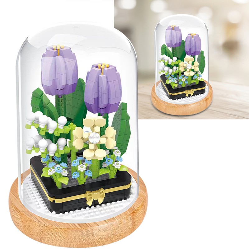Plant Building Blocks Miniature DIY Building Blocks Bouquet Potted Plants