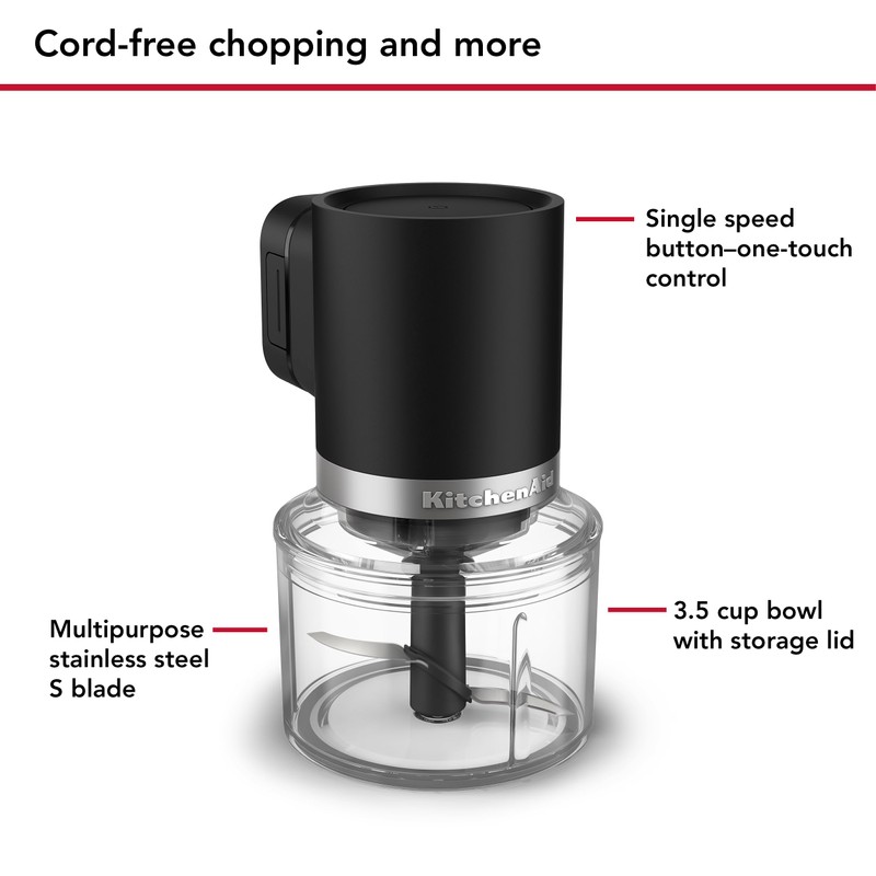 KitchenAid Go Cordless Top Down Chopper - battery included, KTCR351