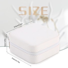 Neveika Jewelry Box with Mirror,Small Jewelry Organizer Box，Travel Jewelry Case for Women，Gift Jewelry Boxes for Female Girls (mirror white)
