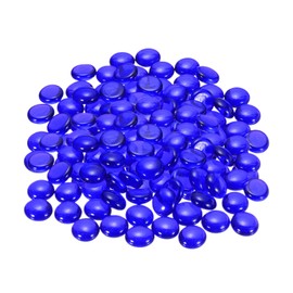 uxcell Fire Glass Beads for Fire Pits, Round Glass Marbles Gravel Pebbles Reflective Vase Fillers for Fish Tank Aquarium Decoration,500g/1.1lbs, Deep Blue