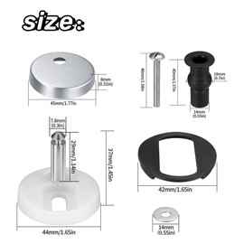 Jindizi Toilet Installation Accessory Kit, 6 Pcs Toilet Seat Hinge Bolts Kit Quick Release Top Hinge Fixings Expanding Rubber Toilet Seat Replacement Parts for Home Bathroom