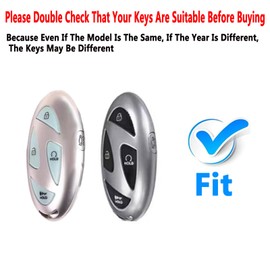 ShuDay Key Fob Cover Case Compatible with Hyundai Ioniq 6 Grandeur GN7 KONA Santa Fe Elantra 2022-2024 Accessories (Blue, 5-button)