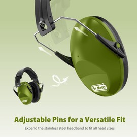 Dr.meter Ear Defenders Children, Children Ear Defenders SNR 27dB Protective Earmuffs with Noise Blocking Children Ear muffs for Sleeping Studying Adjustable Head Band ArmyGreen